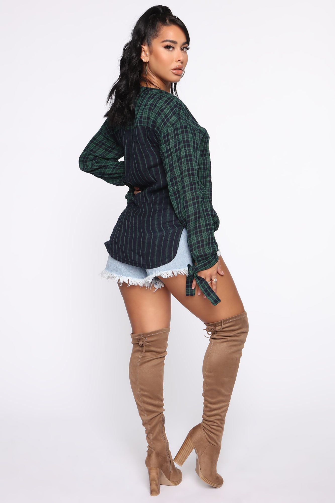 Hot Shot High Rise Denim Shorts - Light Wash Ins Street