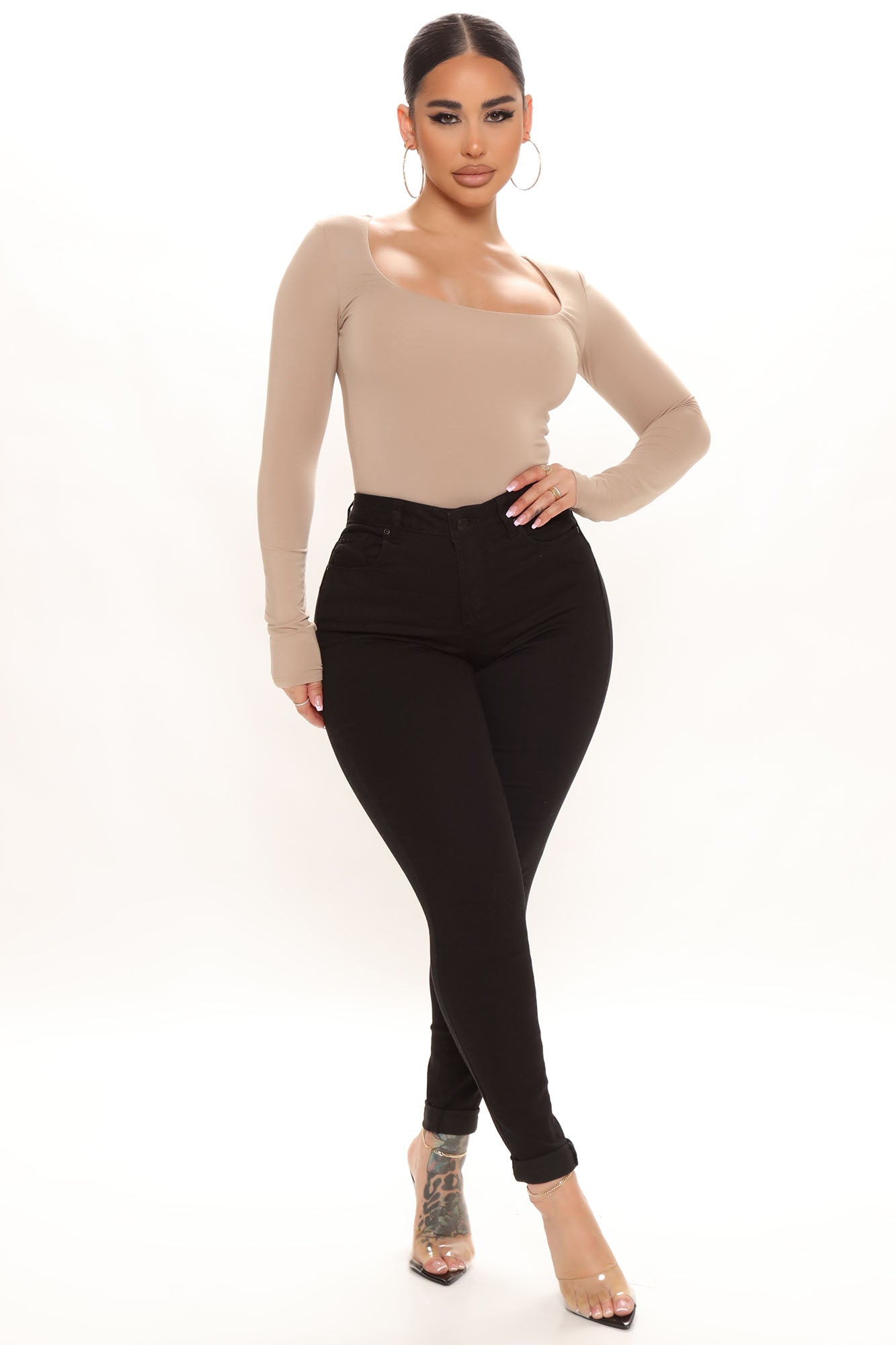 Don't Stop High Rise Curvy Skinny Ankle Jeans - Black Ins Street