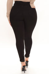 Don't Stop High Rise Curvy Skinny Ankle Jeans - Black Ins Street