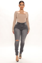 Going Out High Rise Stretch Skinny Jeans - Grey Ins Street