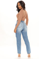 My Next Boyfriend Jeans - Medium Blue Wash Ins Street