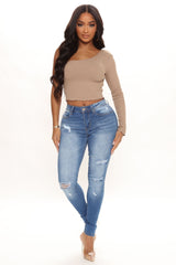 Better For You Stretch Skinny Jeans - Medium Blue Wash Ins Street