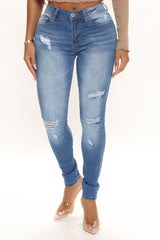 Better For You Stretch Skinny Jeans - Medium Blue Wash Ins Street