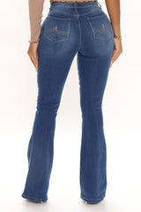 Invite Only Distressed Bootcut Jeans - Medium Blue Wash Ins Street