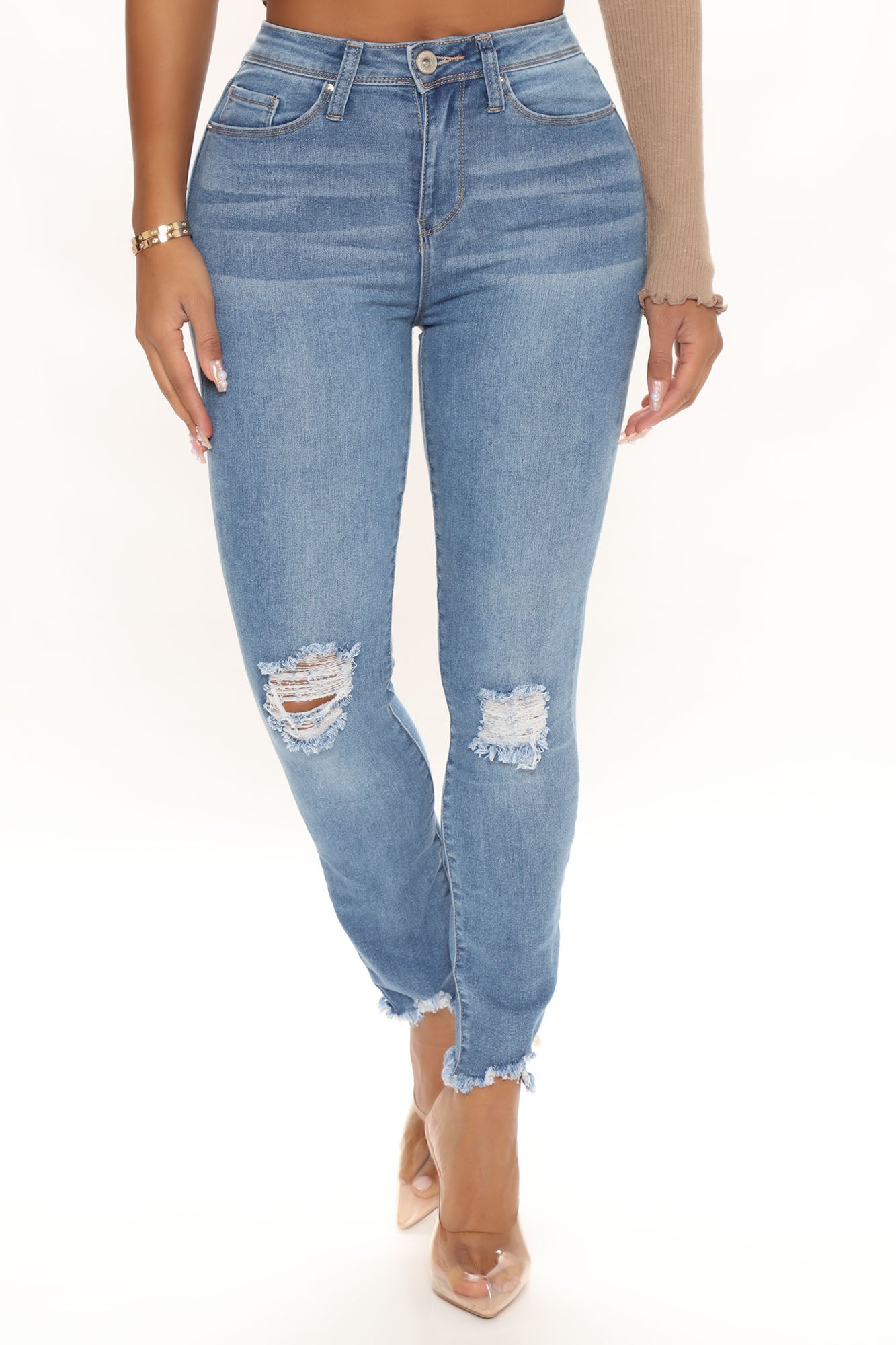 Found You Stretch Skinny Jeans - Medium Blue Wash Ins Street