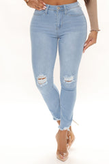 Found You Stretch Skinny Jeans - Light Blue Wash Ins Street