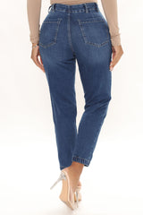 Talk All Night Jogger Jeans - Medium Blue Wash Ins Street