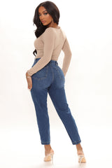 Talk All Night Jogger Jeans - Medium Blue Wash Ins Street