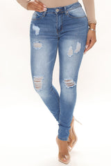 Teenage Dreams Stretch Skinny Jeans - Medium Blue Wash Ins Street