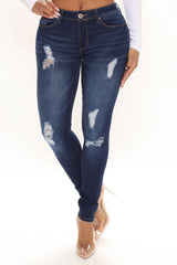 Just Between Us Stretch Skinny Jeans - Dark Wash Ins Street