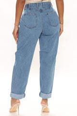 Stop Worrying Easy Waist Mom Jeans - Medium Blue Wash Ins Street