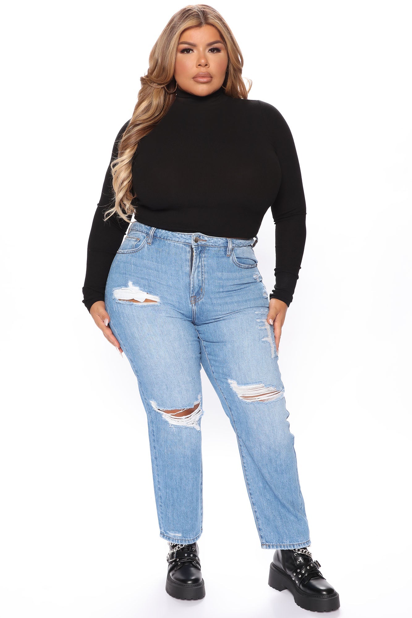 Better Than Your Ex Distressed Boyfriend Jeans - Medium Blue Wash Ins Street
