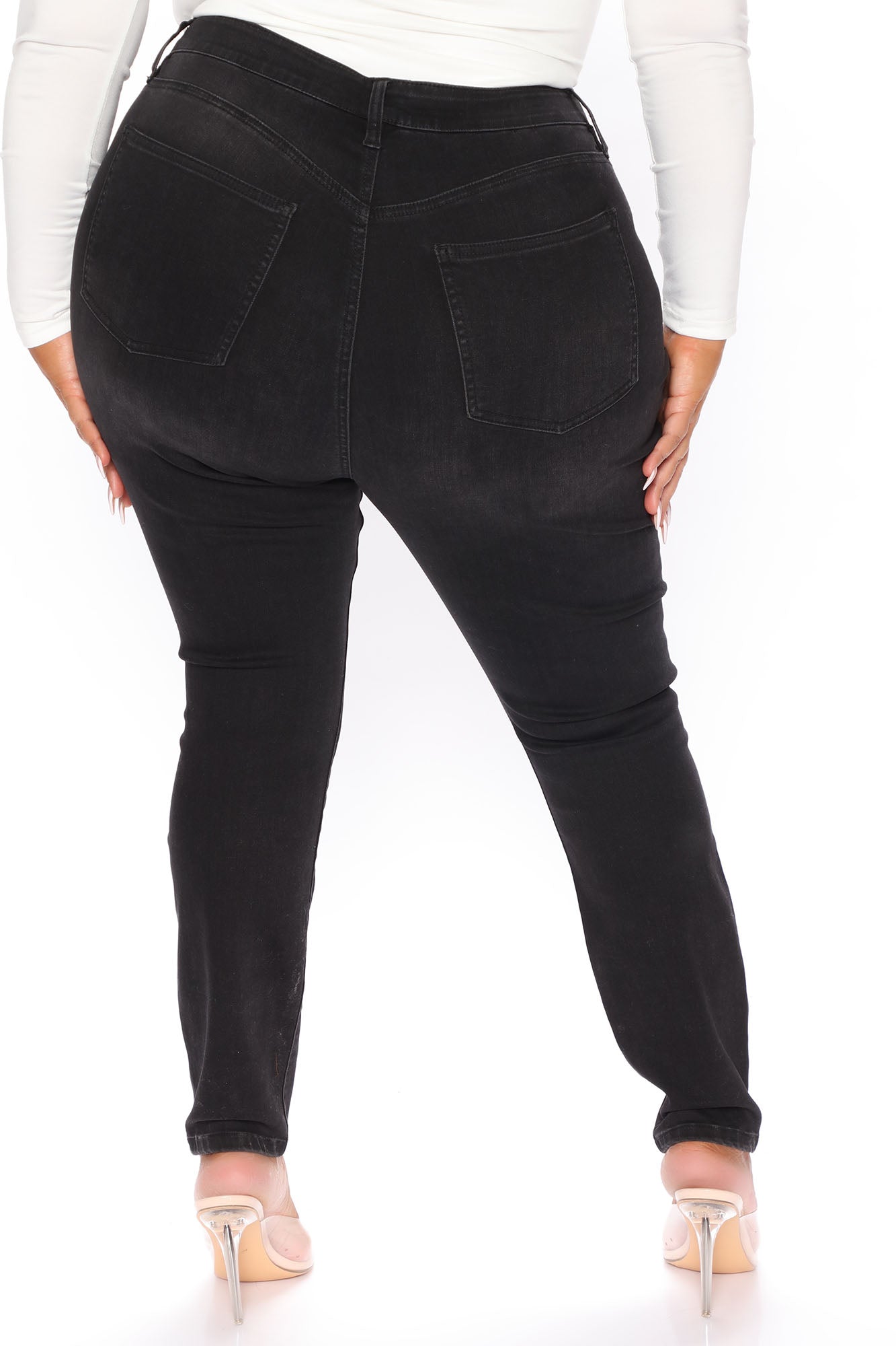 Last Call High Rise Stretch Skinny Jeans - Black Ins Street
