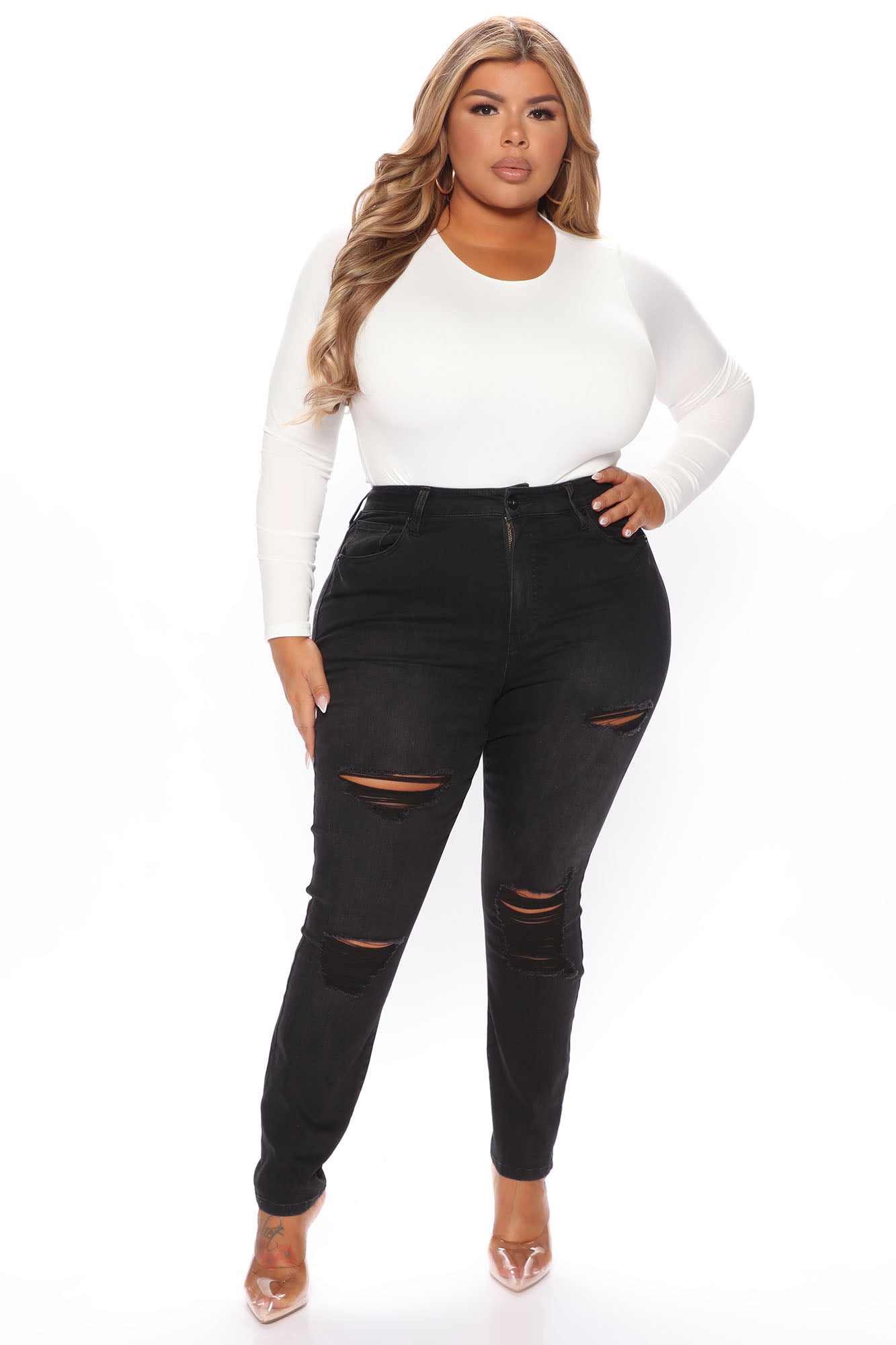 Last Call High Rise Stretch Skinny Jeans - Black Ins Street