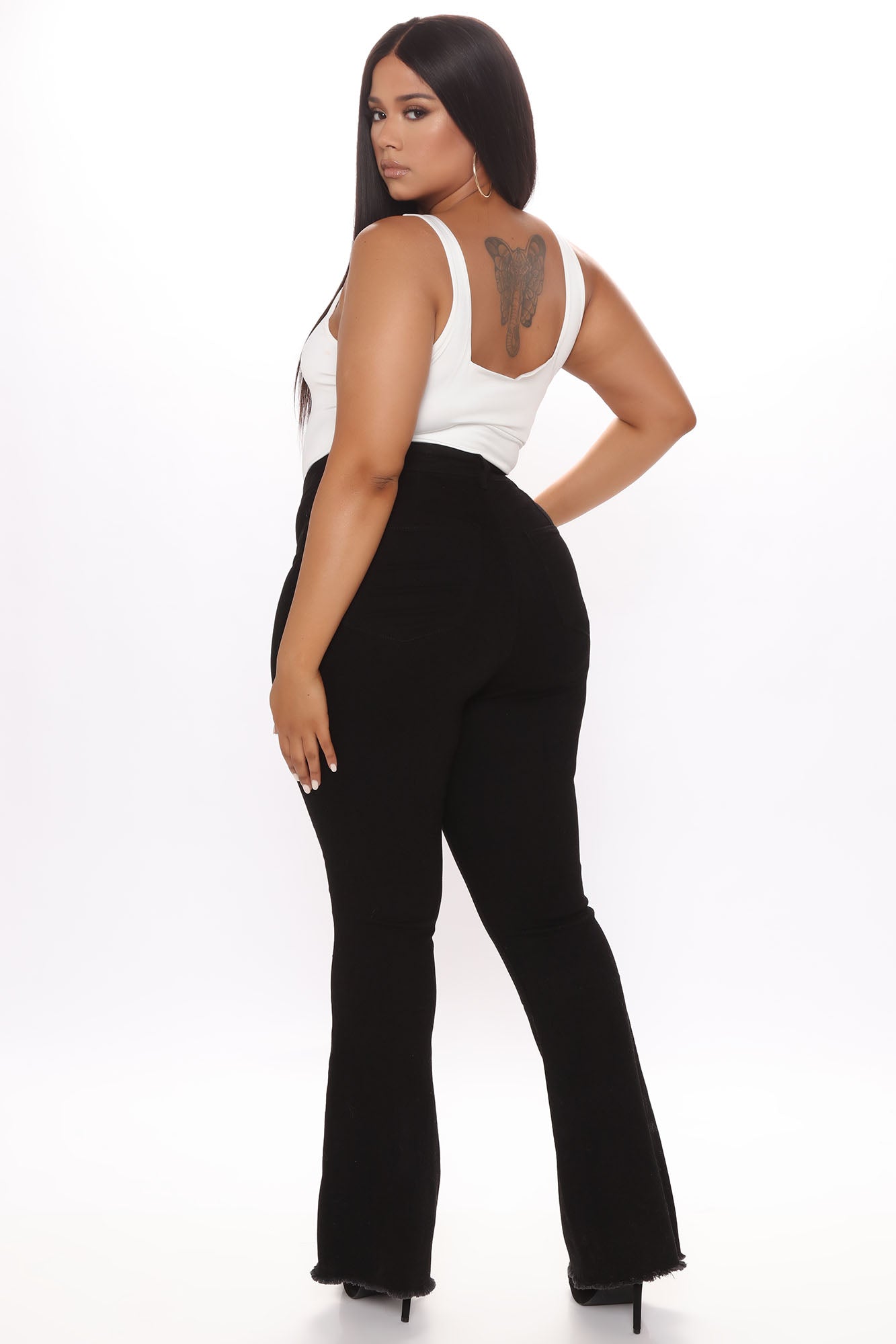 Valentina High Rise Flare Jeans - Black Ins Street