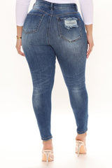The Comeback Destructed Skinny Jeans - Dark Denim Ins Street