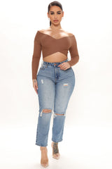 Just In Time High Rise Straight Leg Jeans - Medium Blue Wash Ins Street