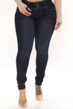 Recycled Mid Rise Skinny Jeans - Dark Wash Ins Street
