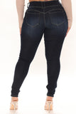 Recycled Mid Rise Skinny Jeans - Dark Wash Ins Street