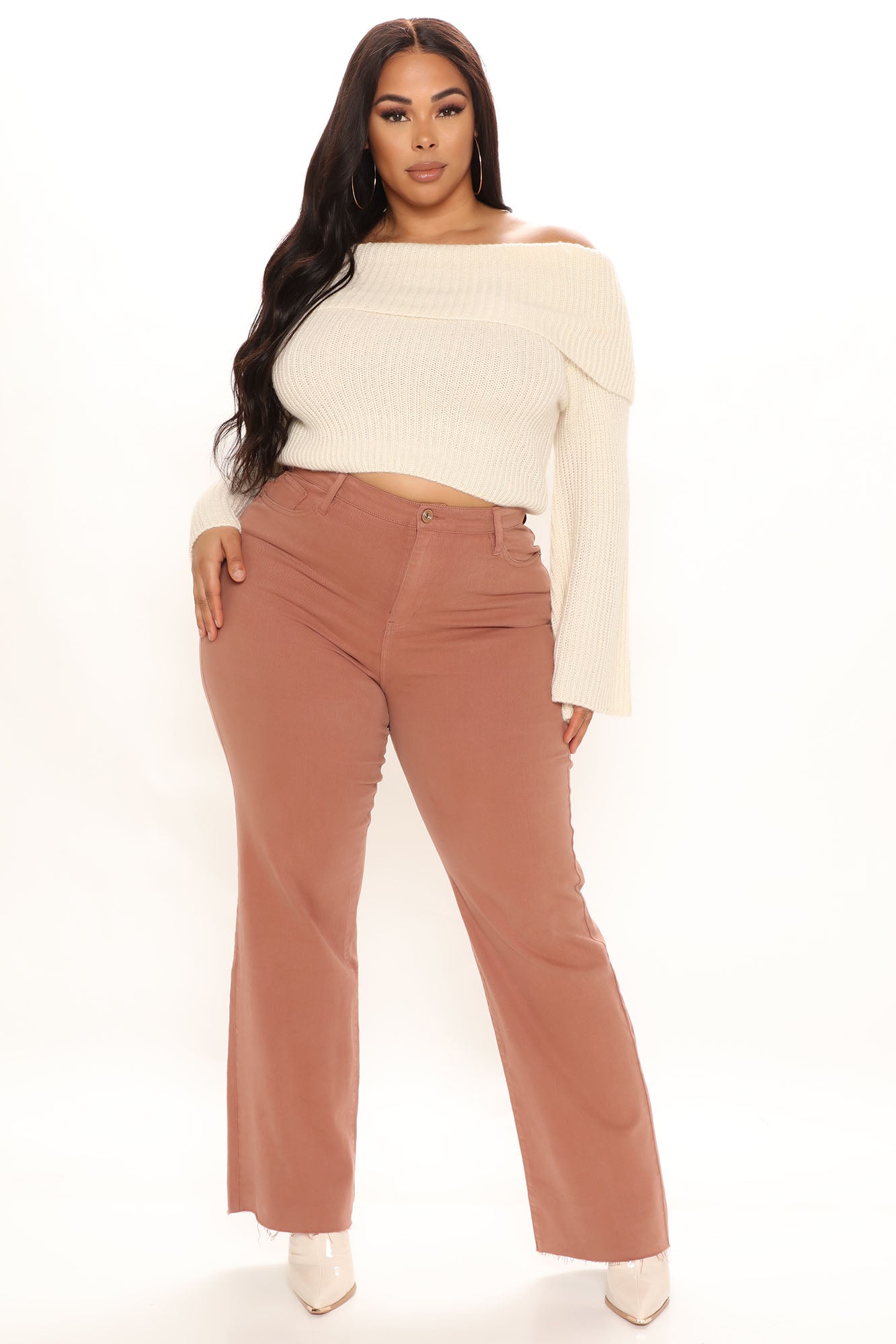 What A Stand Out Wide Leg Jeans - Brown Ins Street