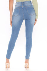 City Girl Stretch Skinny Jeans - Light Blue Wash Ins Street