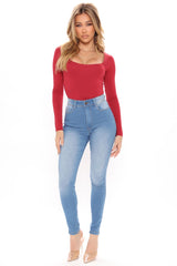 She's Classy Stretch Skinny Jeans - Light Blue Wash Ins Street