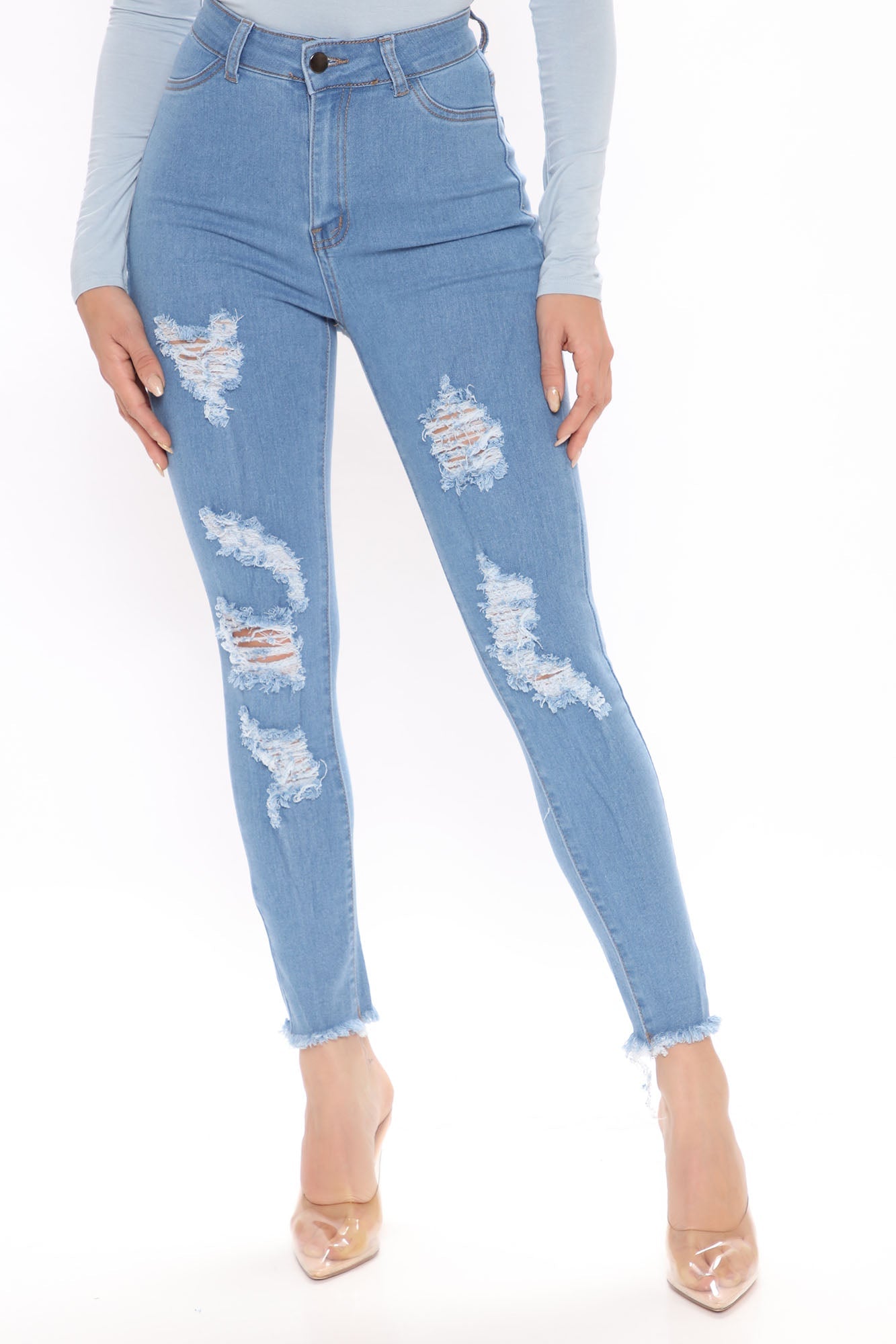 Sweet Spot Stretch Skinny Jeans - Light Blue Wash Ins Street