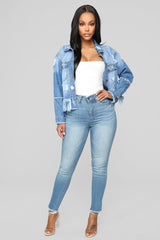 It's A Process Mid Rise Jeans - Medium Blue Wash Ins Street
