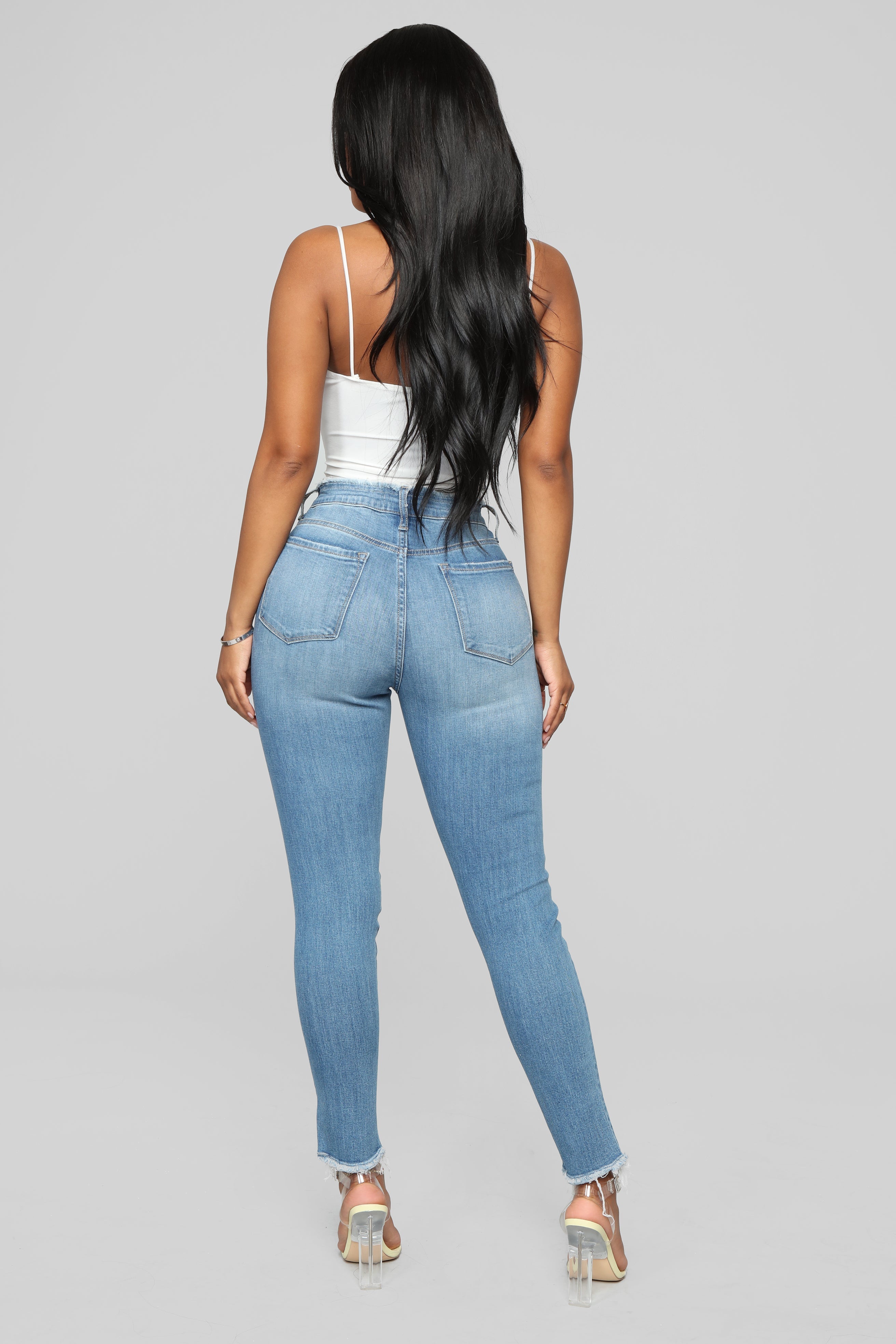 It's A Process Mid Rise Jeans - Medium Blue Wash Ins Street