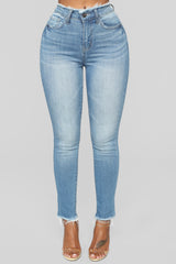 It's A Process Mid Rise Jeans - Medium Blue Wash Ins Street