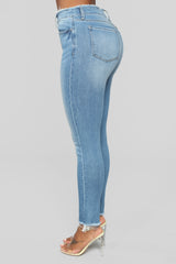 It's A Process Mid Rise Jeans - Medium Blue Wash Ins Street