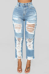 Prescott Boyfriend Jeans - Medium Blue Wash Ins Street