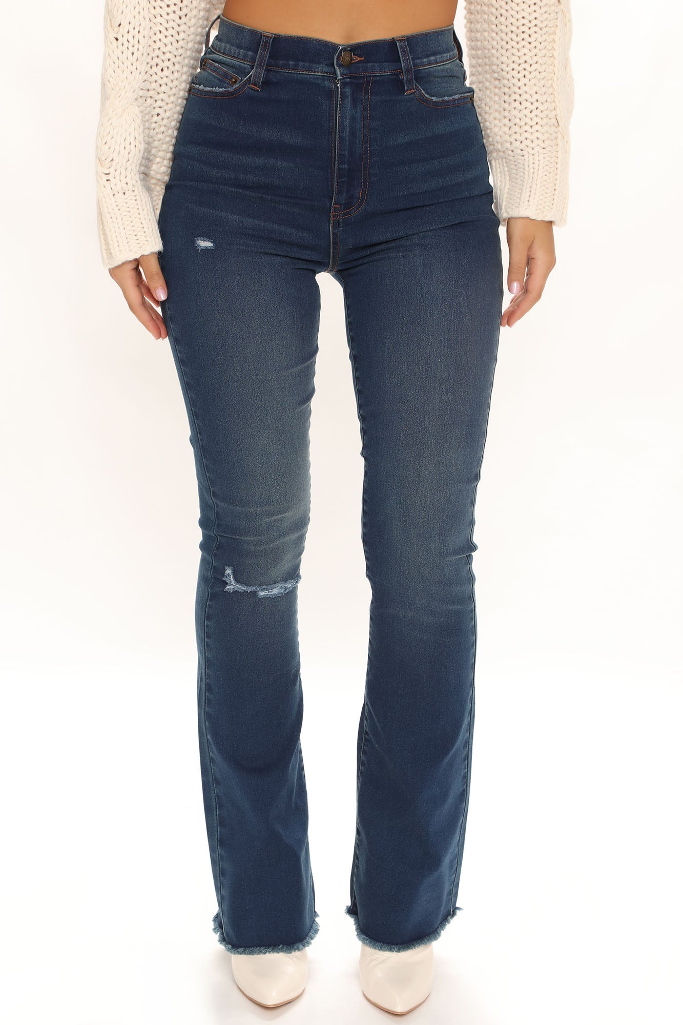 Super Compression Stretch Flare Jeans - Dark Wash Ins Street