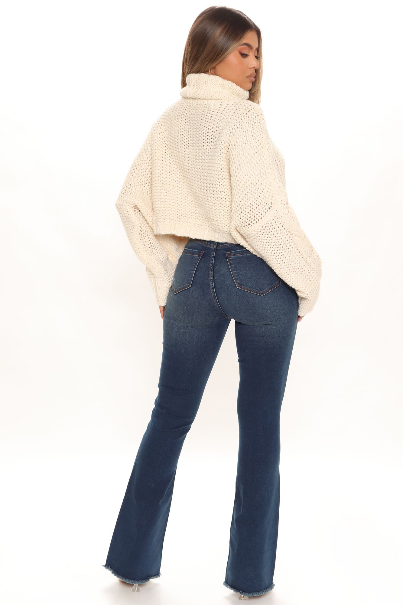 Super Compression Stretch Flare Jeans - Dark Wash Ins Street