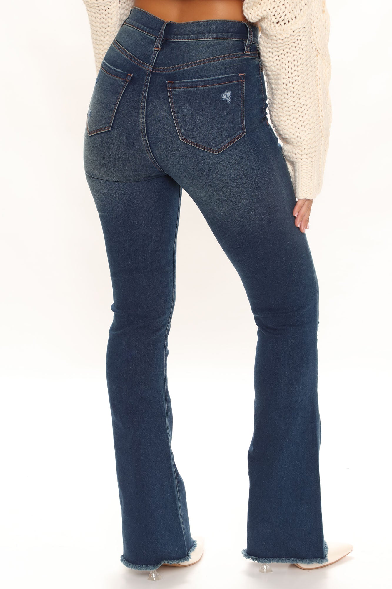 Super Compression Stretch Flare Jeans - Dark Wash Ins Street