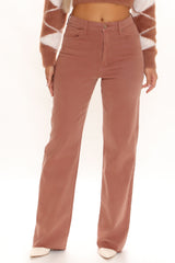 What A Stand Out Wide Leg Jeans - Brown Ins Street