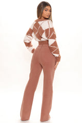 What A Stand Out Wide Leg Jeans - Brown Ins Street