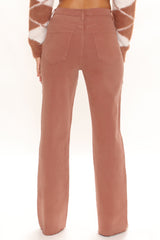 What A Stand Out Wide Leg Jeans - Brown Ins Street