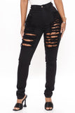 Yes Now Distressed Skinny Jeans - Black Ins Street