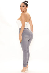 No Stress No Gap Proof Skinny Jeans - Grey Ins Street