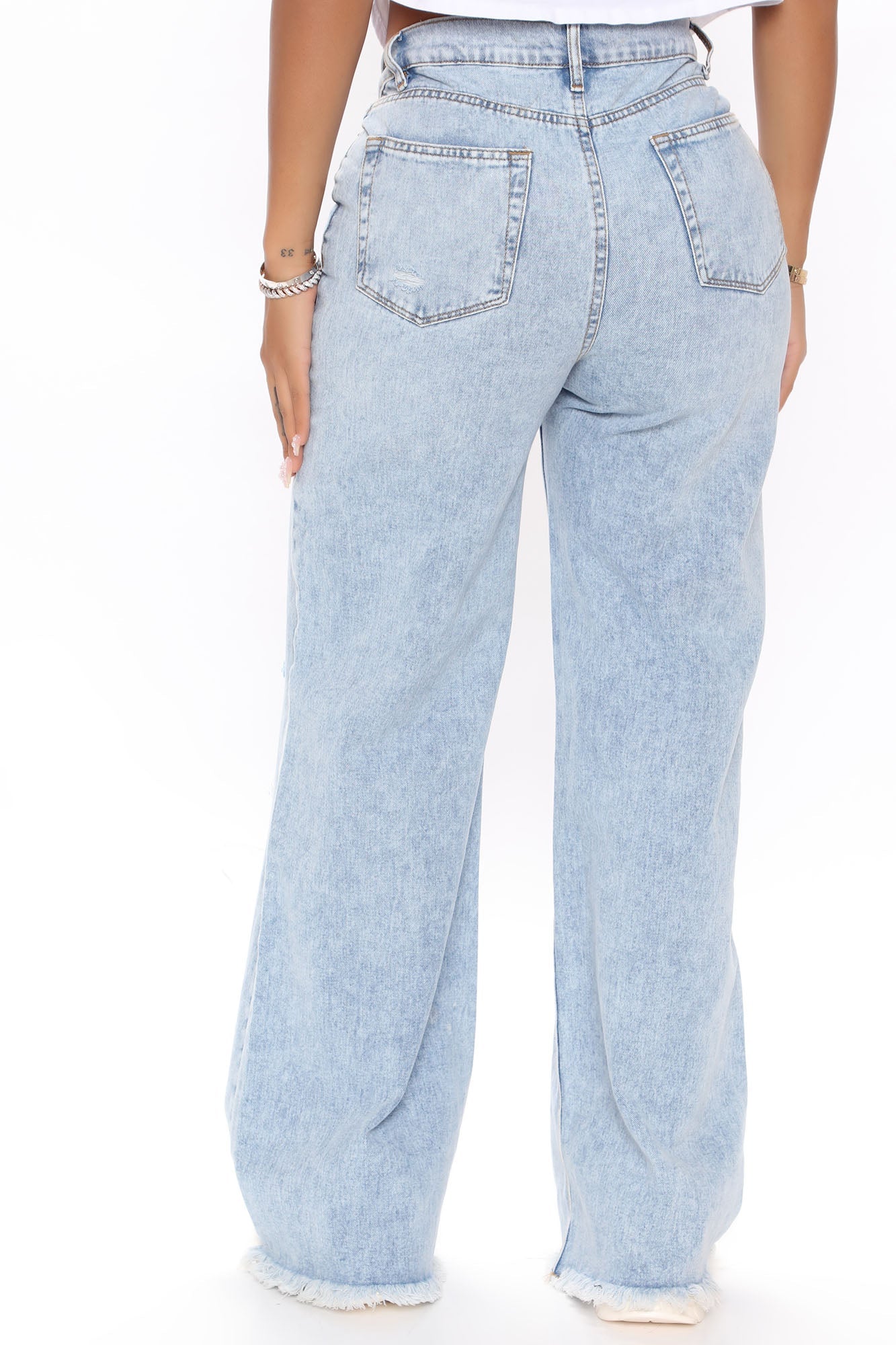 Dance Till Dawn High Rise Baggy Jeans - Bleach Blue Wash Ins Street