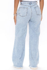 Dance Till Dawn High Rise Baggy Jeans - Bleach Blue Wash Ins Street