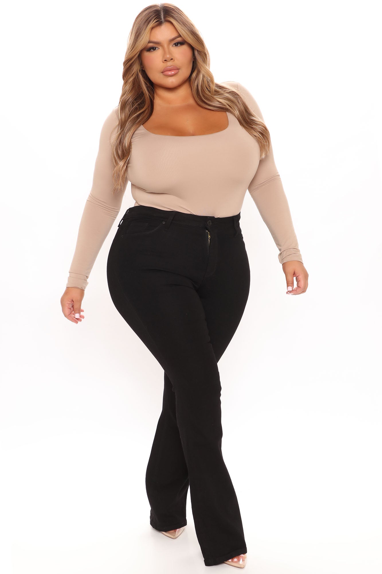 Back On Top Stretch Flare Jeans - Black Ins Street
