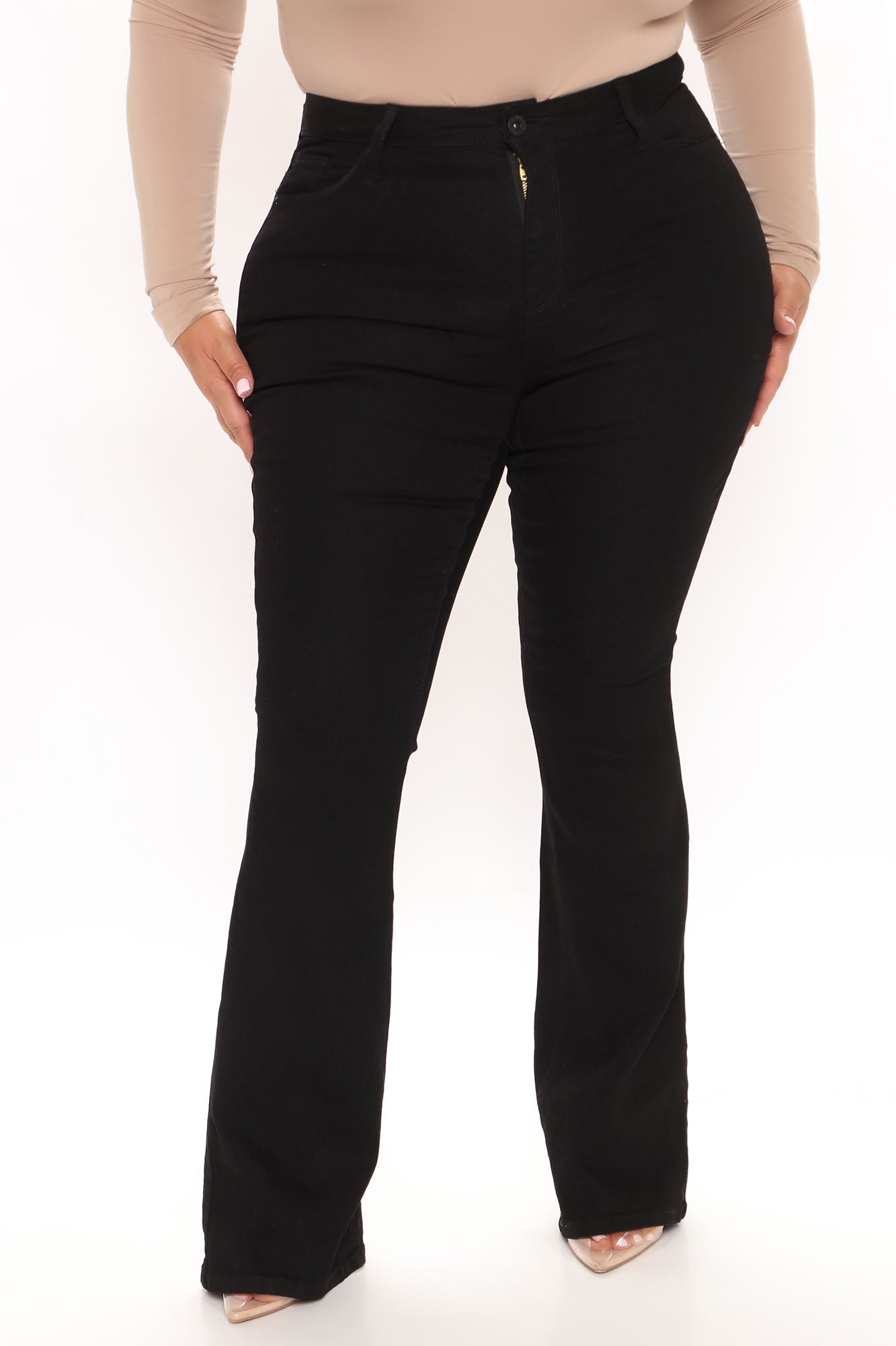 Back On Top Stretch Flare Jeans - Black Ins Street