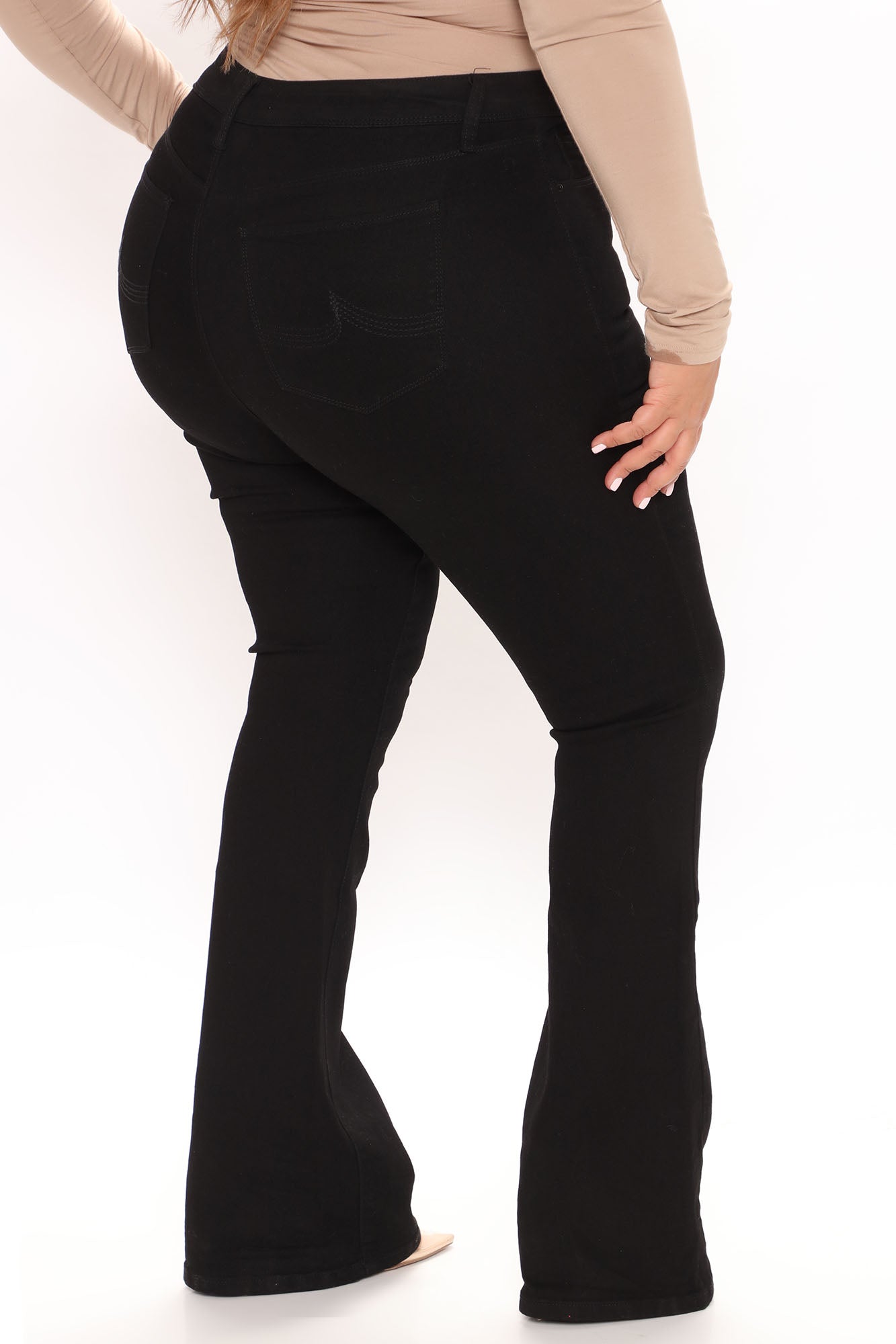 Back On Top Stretch Flare Jeans - Black Ins Street