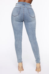 Save The Turtles High Rise Skinny Jeans - Light Wash Ins Street