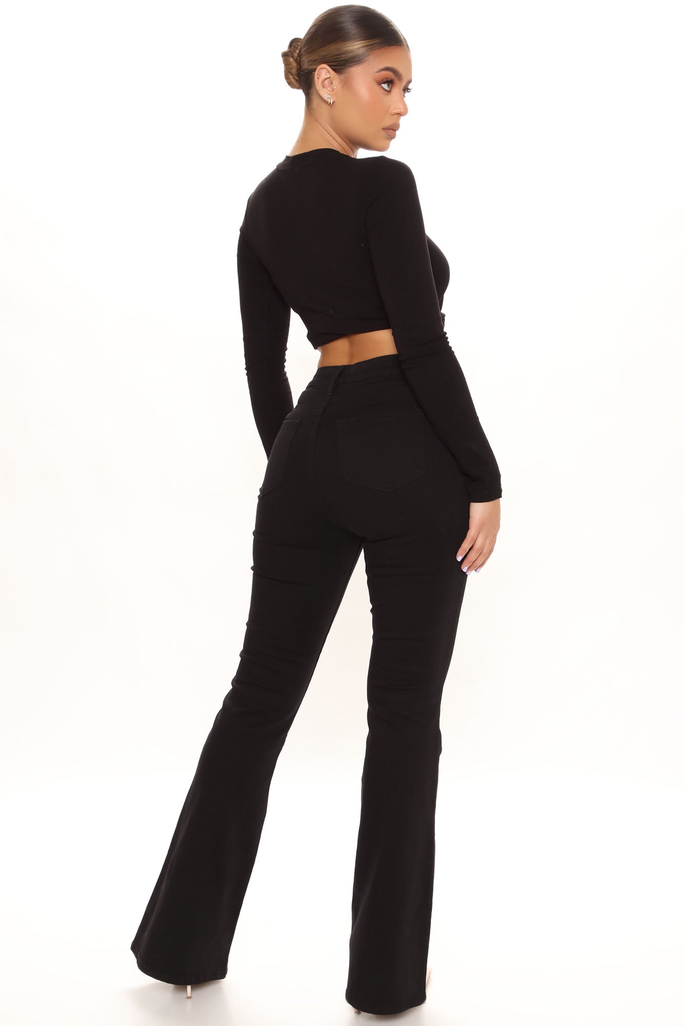 Breaking The Ice High Rise Flare Jeans - Black Ins Street
