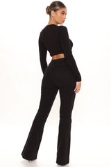 Breaking The Ice High Rise Flare Jeans - Black Ins Street