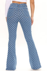 The Queens Stretch Flare Jeans - Medium Blue Wash Ins Street