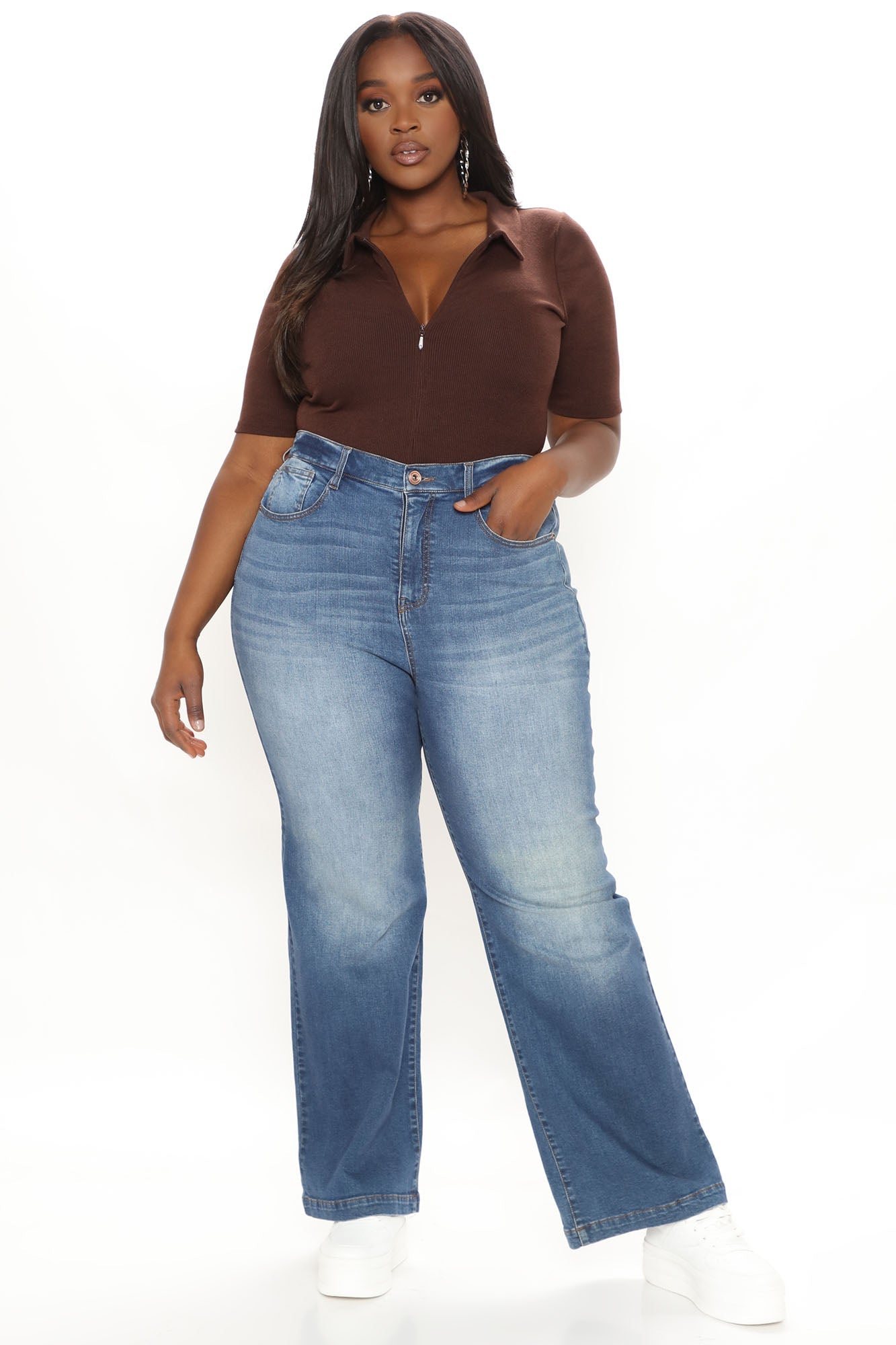 Abbot Kinney Wide Leg Skater Jeans - Dark Wash Ins Street